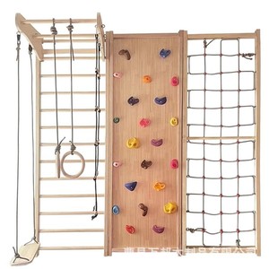 Nuevo equipo de escalada de madera para niños, para interiores, para jardín de infantes, educación temprana, entrenamiento físico para bebés, escalera de escalada, columpio. - Product Image 5