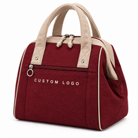 Sac isotherme personnalisé à faible MOQ, style sac de pique-nique, en polyester, grande capacité, avec poche avant, pour le bureau et l'école