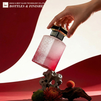 Flacon de parfum carré ABT 50 ml en verre dégradé rose, flacon vide de luxe rechargeable avec pompe atomiseur à fine brume