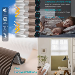 Stores occultants et translucides à double fonction, motorisés, en tissu non tissé plissé en nid d'abeille, de haute qualité, personnalisables - Product Image 6