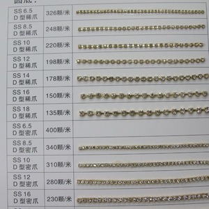 Chaîne à griffes en strass double oreille de type D, à dos plat, pour accessoires vestimentaires DIY, diamant de qualité A, origine Yiwu DX101 - Product Image 4