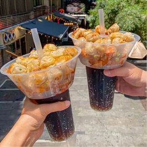 Vasos de Plástico Desechables Personalizados con Logotipo para Llevar, de 500 ml y 700 ml, Resistentes, para Jugos y Bebidas, con Bandeja para Ensaladas y Frutas - Product Image 1
