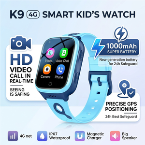 นาฬิกาอัจฉริยะสำหรับเด็ก K9 4G พร้อมวิดีโอคอล HD แบตเตอรี่ 1000mAh ระบบ GPS ระบุตำแหน่งแม่นยำ กันน้ำ IPX7 และกล้อง HD เพื่อความปลอดภัยของเด็ก - Product Image 1
