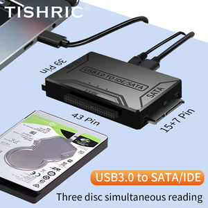 TISHRIC USB <span class=keywords><strong>3</strong></span>,0 к SATA IDE жесткий диск адаптер конвертер кабель для 2,5 "/<span class=keywords><strong>3</strong></span>,5" HDD SSD с 12 В 2 А мощность <span class=keywords><strong>3</strong></span> в 1 IDE SATA адаптер - Product Image 2