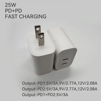 Ensemble de charge rapide PD 25W avec logo OEM pour iPhone, câble PD 3M double USB-C vers USB-C pour iPhone 17 16 15