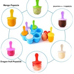 Best Selling Bpa Free Popsicle Mold for Baby DIY Ice <b>Maker</b> Silicone Ice <b>Cream</b> Mold - Product Image 5
