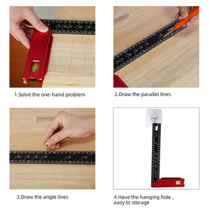 Nuovo Design quadrato 300/400mm con manico in alluminio/righello quadrato professionale per la lavorazione del legno - Product Image 3