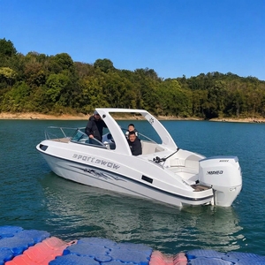 Yacht en fibre de verre de 24 pieds avec auvent pare-soleil, cabine intérieure, table réglable en hauteur utilisable comme <span class=keywords><strong>lit</strong></span>, toilettes portables personnalisées, bateau rapide - Product Image 2