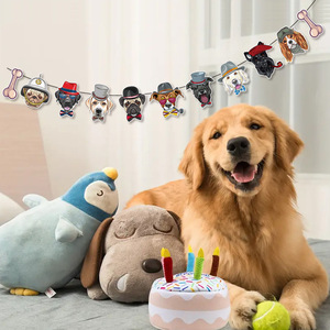 Drapeau d'<span class=keywords><strong>anniversaire</strong></span> pour animaux de compagnie, bannière de fête, motif chien de dessin animé, décoration de fête d'<span class=keywords><strong>anniversaire</strong></span>, drapeau d'<span class=keywords><strong>anniversaire</strong></span> - Product Image 1