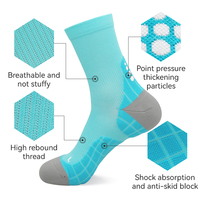 Chaussettes de sport rembourrées LINGTU, chaussettes de compression pour la course à pied, le cyclisme, le marathon, chaussettes confortables à semelle en tissu éponge pour les sports de plein air