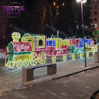 Grand train lumineux de Noël 3D pour les attractions des parcs à thème, les paysages commerciaux et les installations de vacances