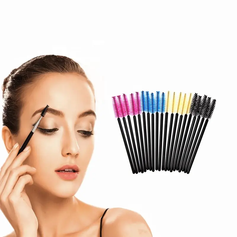 Professional Makeup Kit Eyebrow Eyelash Brush Wooden Handle Cosmetic Brushes Disposable Mascara Wands