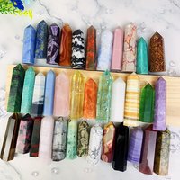 Vente en gros d'usine, point de cristal, labradorite spirituelle, fluorite, quartz rose, pierres de guérison, améthyste, tour de cristal mélangé pour la décoration