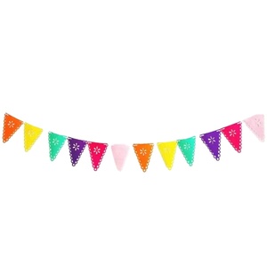 Drapeau du Mexique Pinata-Bannière en feutre sur le thème Quatuor Conception de fleurs creuses pour Halloween Nouvel An Fêtes de Thanksgiving Morts-vivants colorés - Product Image 2