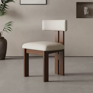 เก้าอี้ทานอาหารไม้สไตล์โมเดิร์นแบบฝรั่งเศส พร้อมเบาะรองนั่งและแผ่นรองนั่งแบบหนานุ่ม สำหรับใช้ในโรงแรม ห้องนั่งเล่น ระเบียง - Product Image 1