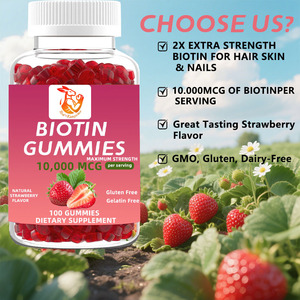 Complément alimentaire à base de plantes pour la croissance de la barbe et des cheveux, sous marque privée, avec vitamines B5 et B12, antioxydant, pour des cheveux, une peau et des ongles sains, sans gluten, 100 unités - Product Image 2
