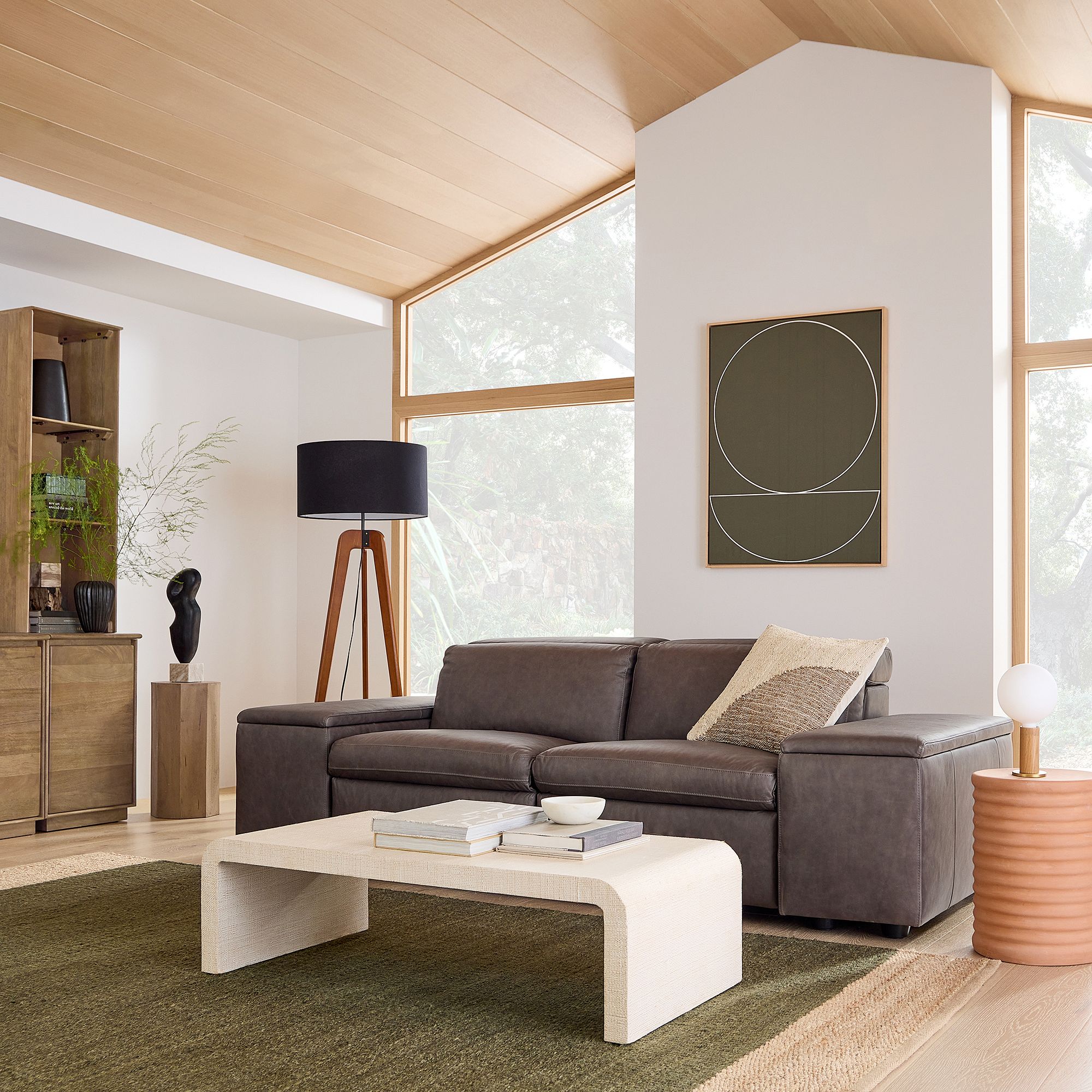 Luxury Vintage Nordic Durable Natural Modern Multi functional Oak Rectangular Wood Frame Coffee Table Set