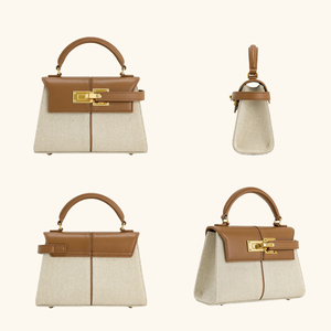 Borsa da Donna Premium in PU Stile Celebrità, Forma Trapezoidale, Tracolla Singola, Chiusura con Cerniera e Decorazione a Lucchetto, per Ordini all'Ingrosso, Collezione Estiva - Product Image 1