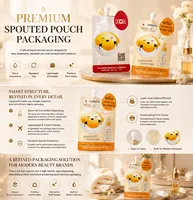 Sachets souples personnalisés étanches avec bec verseur pour l'emballage et la présentation de produits cosmétiques et de soins de la peau (sérums, crèmes, lotions, shampoings)