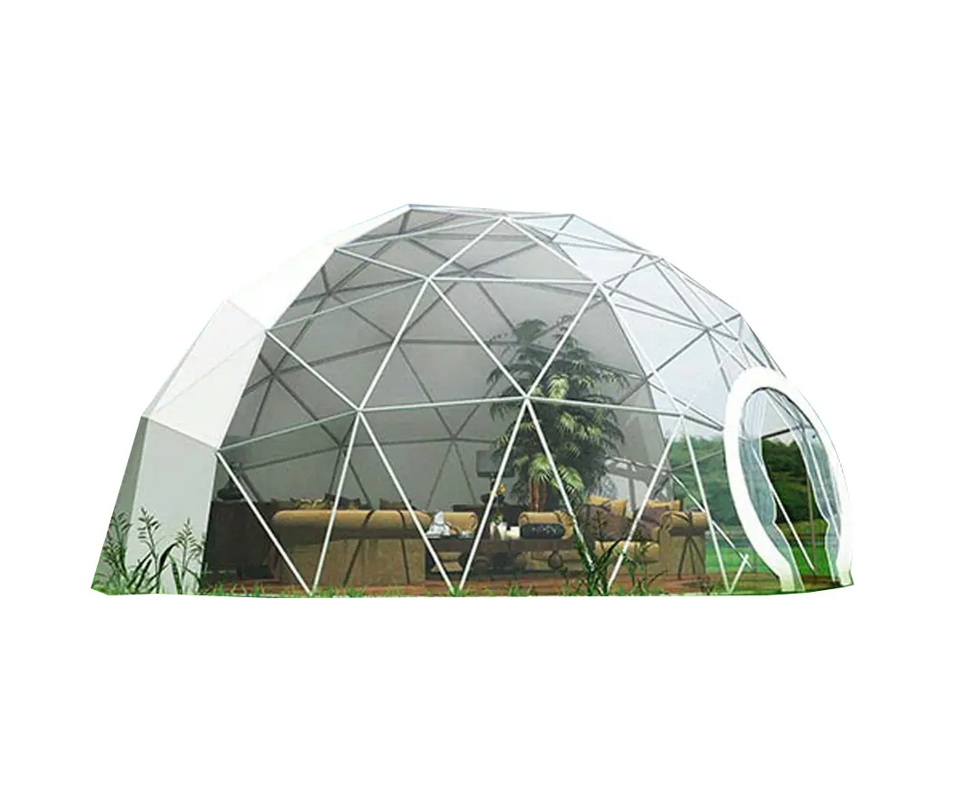 Glamping carpa de cúpula transparente jardín iglú para al aire libre