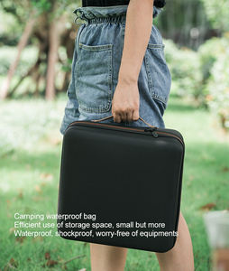 Juego de viaje de cafetera portátil ecológica con molinillo, filtro y jarra de goteo, en bolsa de viaje metálica premium. - Product Image 3