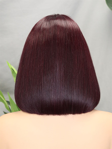 FH Wholesale Raw Vietnamese Hair Bob Lace Front <b>Wig</b> Glueless Full 2x6 Lace Front <b>Wig</b> #99j <b>Cheap</b> Human Hair <b>Wig</b> - Product Image 3