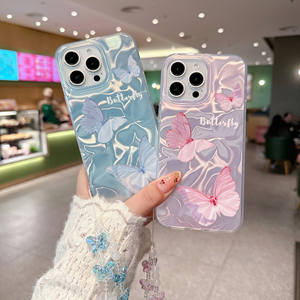 आईफोन के लिए नई आगमन प्रिंटिंग तितली फोन केस चेन 16 15 14 13 12 प्रो अधिकतम मोबाइल कवर - Product Image 6