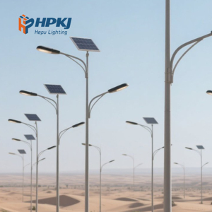 Customizable Windproof Solar Lamp Post with Concrete Base LED <b>Light</b> Source AC Power Supply IP65 Rating for Street Application - Product Image 1