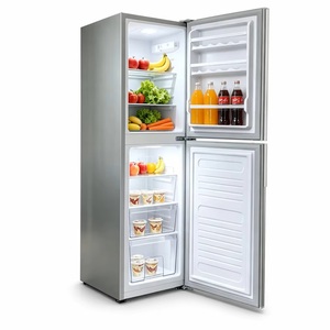 Réfrigérateur moderne blanc à double porte avec congélateur supérieur, sans givre, pour appartement, villa et maison de luxe - Product Image 5