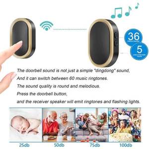 <span class=keywords><strong>CACAZI</strong></span> ไร้สายกริ่งประตู EU AU UK US ปลั๊กสมาร์ทประตูแบตเตอรี่ปุ่ม 1 2 3 ตัวรับสัญญาณกันน้ํา 300M 60 ระฆัง 110V 220V - Product Image 6