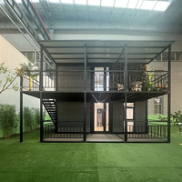 Vivienda Móvil Reutilizable, Apilable, Compartida, Prefabricada, Modular, de Dos Pisos, Expandible, de Acero, para Exteriores