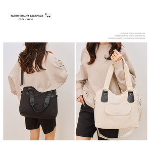 Bolso de hombro informal de nailon de gran capacidad para mujer, bolso de estudio para estudiantes universitarios, bolso de viaje, bolso cruzado ligero - Product Image 6