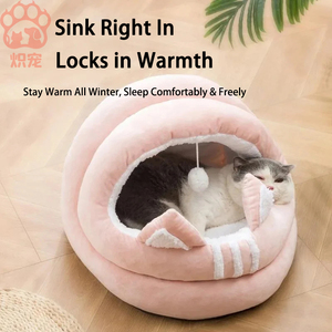 Casa para mascotas semicerrada de verano del fabricante, nido de gato de estilo moderno duradero con suministros de cama, embalaje de cartón al por mayor para perros - Product Image 2