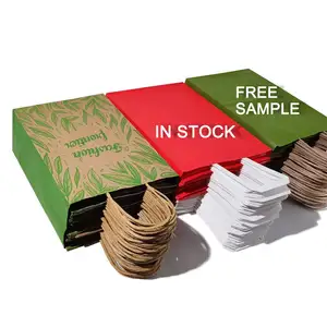 LOGOTIPO personalizado impresso Twisted Handle Carrier Branco Brown Shopping Kraft Paper Bag Com Alças
