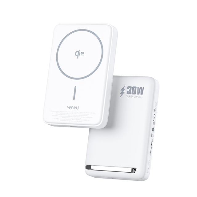 WiWU Wholesale Qi2.0 Wireless Charging Power Bank Fast Charging Magnetic Power Station with Stand 10000maH Power Bank for Mobile