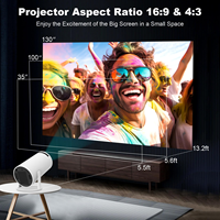 Mini projecteur portable 4K HD intelligent 200 ANSI Lumen pour cinéma maison - Le moins cher de 2025