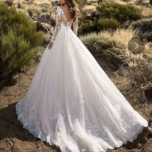 093 Nouvelles Robes de Mariée de Luxe Sexy en Dentelle Ajustées avec Longue Traîne Robe de Mariée - Product Image 4