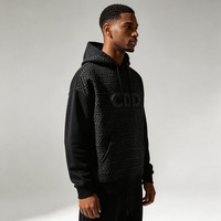 Sweat à capuche homme bicolore avec logo gaufré sur le devant, 100% coton, coupe oversize, style streetwear - OEM, commande en gros, délavé, brodé