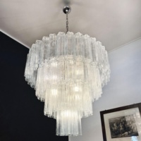 Lustre moderne vintage américain élégant luxe 4 couches en verre de Murano pour salon salle à manger chambre et hôtel