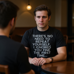 T-shirt humoristique pour introverti, sarcastique, ironique, unisexe, noir, 100% coton - Product Image 3