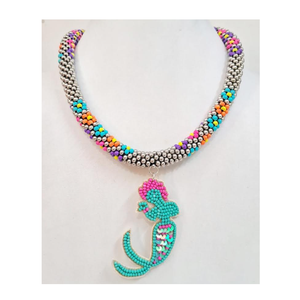 Collar de corazón de melocotón Vintage personalizado para mujer, gran oferta, collar de cuentas de arroz de colores multicapa exagerado para regalo - Product Image 1