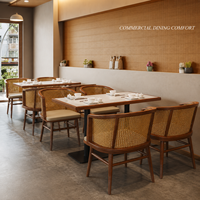 Ensemble table et chaises de salle à manger en pierre frittée, robuste, moderne, facile à nettoyer et peu encombrant, idéal pour les restaurants et les cafés