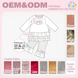 Conjunto <span class=keywords><strong>de</strong></span> 2 piezas para niñas con apliques <span class=keywords><strong>de</strong></span> búho, blusa <span class=keywords><strong>de</strong></span> manga larga con volantes y pantalones acampanados a rayas y lunares, ropa infantil para Acción <span class=keywords><strong>de</strong></span> Gracias - Product Image 2