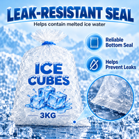 Sac à glace en LDPE épaissi, résistant aux fuites, capacité de charge de 3 kg à 10 kg, pour vente en gros aux détaillants et aux commerçants de boissons (ODM/OEM)