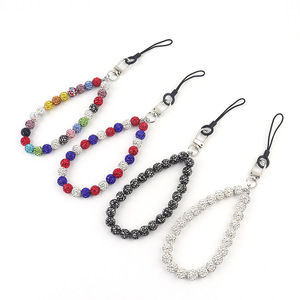 2025 nouvelle argile incrusté strass boule chaîne téléphone lanière créative Anti perte téléphone sangle et sac charme - Product Image 3
