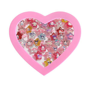 Joyería de Resina Acrílica con Piedras Preciosas de Dibujos Animados para Niñas, Pequeña Princesa, Brillante, con Pedrería - Product Image 5