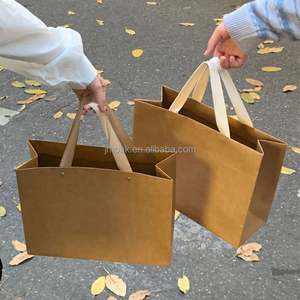 Customize Eco-Friendly Brown Kraft Paper Shopping Bags with <b>Thick</b> Handles for Promotion and Supermarket Use Luxury Style - Product Image 3