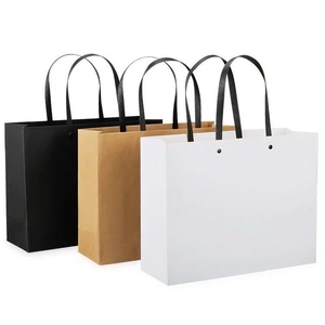 Empaque Ecológico Reutilizable de Papel Kraft Extra Grande para Comida Rápida, con Asa Retorcida, Personalizable con Logotipo, para Promociones, Exhibiciones y Supermercados - Product Image 1