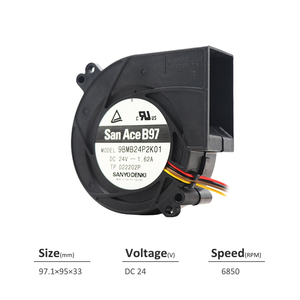 Ventilador Centrífugo SANYO DENKI San Ace 9BMB24P2K01 97*33mm 24V DC 38.88W 1.62A 56.8CFM 6850rpm para Servidores y Equipos de Telecomunicaciones - Product Image 2