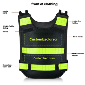 سترة عاكسة مخصصة بشعار الشركة، سترة أمان عاكسة قابلة للتنفس مع حزام خصر قابل للتعديل، باللون الأصفر والأخضر للبناء وحركة المرور - Product Image 2